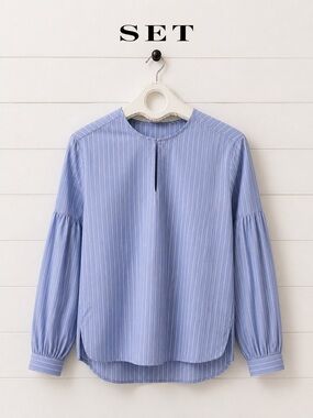SET – Striped Cotton Blouse – Size US 8 / EU 38